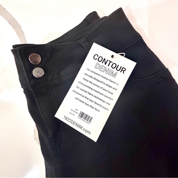 NWT 1822 Denim Women's Contour Black Skinny Jeans sz 14 crop 28” inseam - Picture 5 of 14